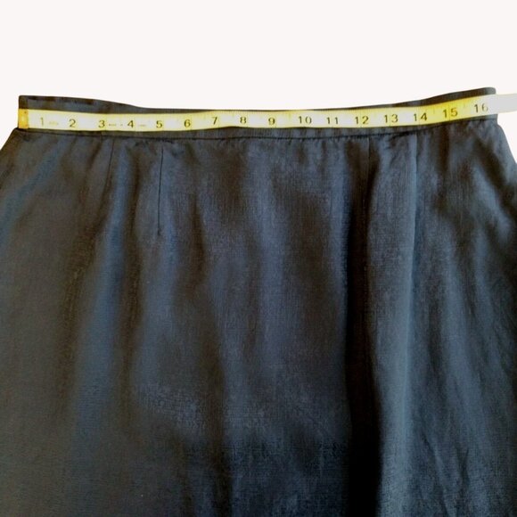 Vintage Skirt 16 Silk Lined Zip Blue - Picture 5 of 10